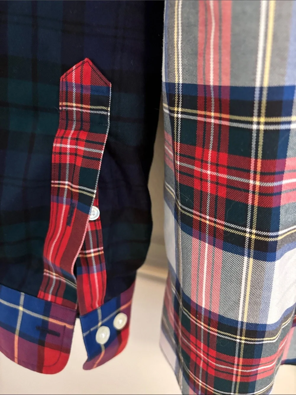 Brooks Brothers Multicolor Plaid Patchwork Button-Down Shirt - Picture 8 of 11